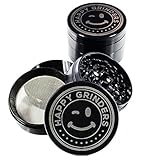 New Herb Grinder By Happy Grinders - Premium Quality Chromium for Great Fit and Finish, Smooth Grind w/ Long Lasting Diamond Cut Teeth! Best for Herbs, Tobacco, Marijuana/Weed. Keep Your Lungs Happy!
