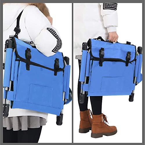 CAMPING WORLD Portable Folding Stadium Seat Cushion Chair for Bleachers with Back, Arm Rest Set of 2- Blue - Thumbnail 6