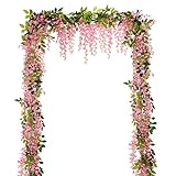 Lvydec Wisteria Artificial Flowers Garland, 4 Pcs