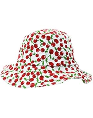 Lovely Retro Mod Fruit Love Pear and Cherry Reversible Bucket Hat