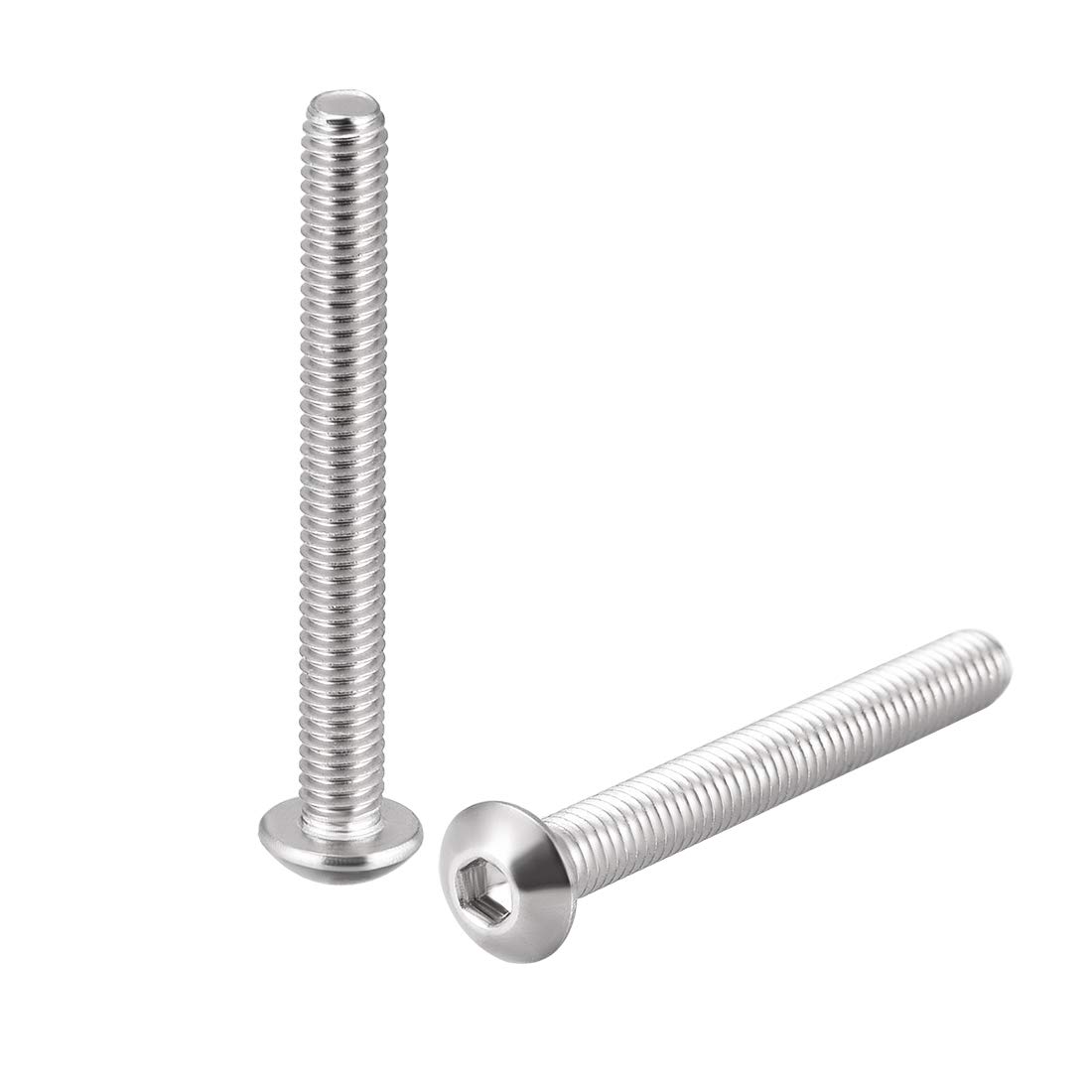 sourcing map M4x35mm Machine Screws Hex Socket Round Head Screw 304 Stainless Steel Fasteners Bolts 50pcs