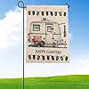 ZTY66-Outdoor-Home-Decor-Flax-Garden-Flag-HAPPY-CAMPERS-126-x-18-Motor-Homes-Pattern-One-sided
