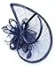 Womens Formal Party Fascinator Hat with Headband for Cocktail Navy Blue