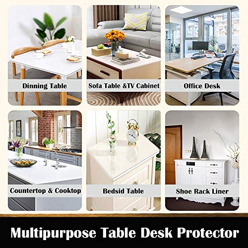 14x24 Inch Multi Size Clear Plastic Dining Table Protector PVC Tablelcloth Desk Pad Mat Wooden