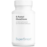 Supersmart S-Acetyl Glutathione 300mg per Day (High Absorption) - Stable Form of L-Glutathione Tripeptide - GSH Supplement | Non-GMO & Gluten Free - 90 Vegetarian Capsules