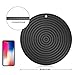 ME.FAN 11'' Large Silicone Ripple Trivet Mat, Potholder, Hot Pad, Spoon Rest, Jar Opener & Coaster, Heat Resistant up to 480F, Flexible, Durable & Non Slip (Black)