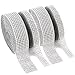 Foraineam 2 Rolls 8 Row 10 Yard & 2 Rolls 4 Row 10 Yard Rhinestone Ribbon Silver Diamond Bling Sparkle Ribbon Wrap