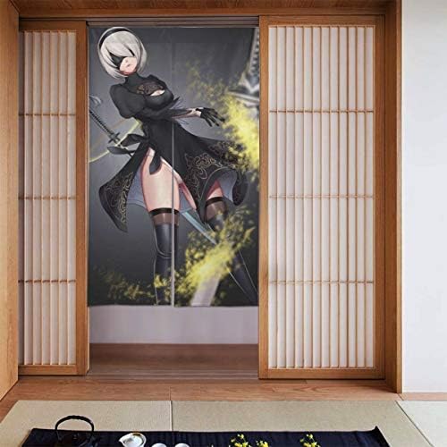 間仕切り ドアカーテン ニーア オートマタ シェードカーテン のれん 高密度 ポリエステル 半遮光 断熱 ドアカーテン