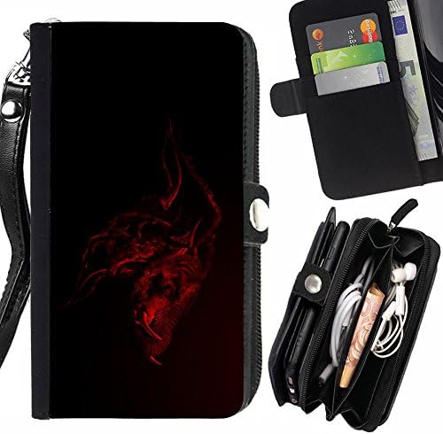 QUEEN PATTERN FOR SAMSUNG GALAXY NOTE 3 Red Dragon Zipper Wallet With Strap Card Holder Case Cover