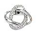 maikun Round Rhinestone Brooch Scarf Ring Gift for Valentine's Day