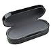 OptiPlix Dual Glasses Case for Two Frames - Double Layer Clamshell Hard Protective Case with Soft Felt Interior with Built-In Mirror – Black with Silver Butterfly and Gloss Finish