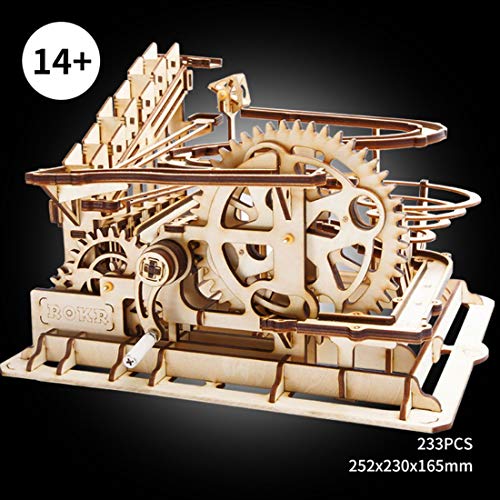 image for Yamix 3D Wooden Puzzle Waterwheel Coaster DIY Assembly Craft Kits Brai