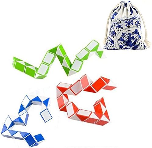 Magic Snake Cube Twist Puzzle Twisty Toy Collection 24 Wedges 24cm Long for Kids and Adults Intelligence Improvement by Veliis.