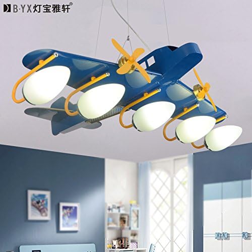 Personalized large transport aircraft children's plane chandelier boys room bedroom lamps led cartoon lights personality remote control pendant lamp,Warm light