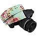 Wolven Pattern Canvas Camera Neck Shoulder Strap Belt Compatible with All DSLR/SLR/Men/Women etc (Green Vintage floral)