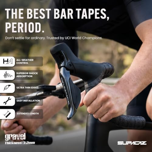 Supacaz Super Sticky Kush Gravel Bar Tape - Cycling Road Bike Handlebar Grip Tape Wrap Thickness 3.2mm
