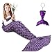 AmyHomie Mermaid Tail Blanket, Soft Crochet Sleeping Bag Blanket for Kids Adults, Mermaid Gift for Girls(ScalePurple,Kids)