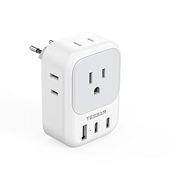 TESSAN European Travel Plug Adapter, Type C Power
