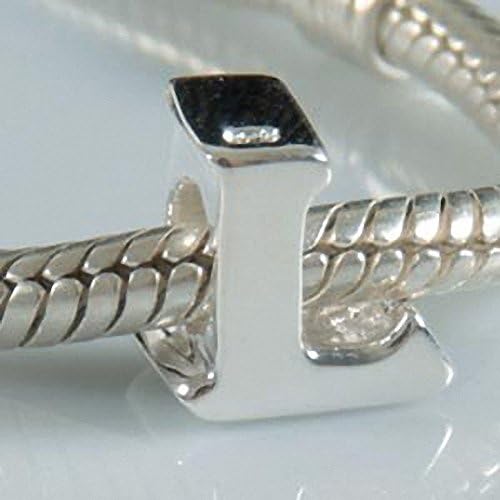 Alphabet Charms Letter Initial A-Z Spacer Bead 925 Sterling Silver - Fits Charms Bracelet, Personalized Xmas Gifts (L)