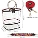 SharPlus Clear PVC Crossbody Shoulder Purse Bag - Sporting Events Stadium Approved Transparent Plastic Tote Bucket Handbag with Colorful Strap