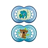 MAM Pacifiers, Baby Pacifier 6+ Months, Best Pacifier for Breastfed Babies, 'Crystal' Design Collection, Boy, 2-Count