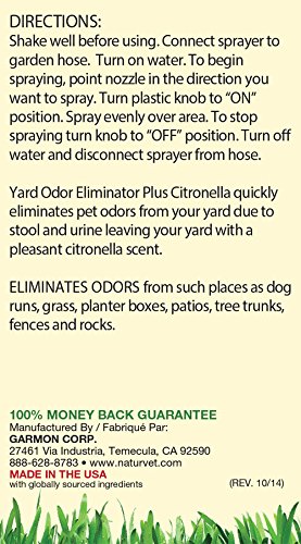 Pet Odor Eliminator, Stool and Urine Deodorizer, Yard Odor Eliminator Plus Citronella from NaturVet