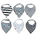 Unisex Baby Bandana Drool Bibs (6 Pack) | Monochrome Design For Girl or Boy | Newborn to Toddler by oak + mini