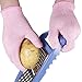 Evridwear Cutting Gloves Level 5 Cut Resistant, Food Safe Gloves with Non-Slip Grip for Kitchen, Meat Cutting & Mandoline Use, 2 Pairs (S, Pink+Gray)