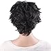 MapofBeauty 25 Short Curly Women Curly Wigs (Black)