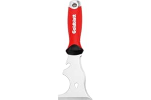 Goldblatt 9-in-1 Paint Scraper Tool, Heavy Duty Stainless Steel Putty Knife Scraper with Metal Hammer End, Multi-Use Painters Tool for Wood, Painting, Drywall