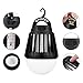 ENKEEO 2-in-1 Camping Lantern Bug Zapper Tent Light - Portable IPX6 Waterproof Mosquito Killer LED Lantern with 2000mAh Rechargeable Battery, Retractable Hook, Removable Lampshade (Black)