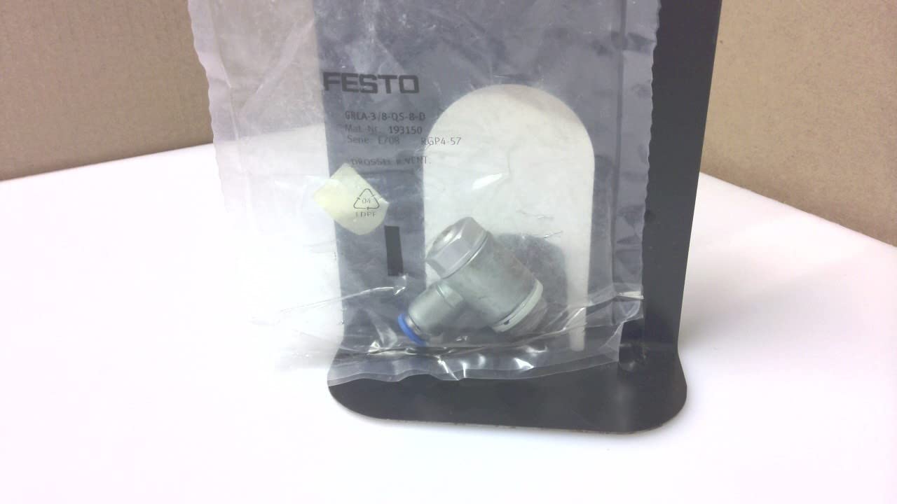Festo GRLA-3/8-QS-8-D One-Way Flow Control Valve, 820l/min, QS-8 Connection