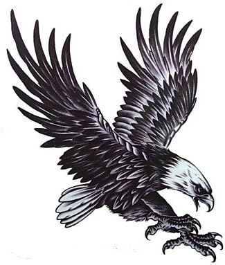 1 Pcs Waterproof Multicolored Large Color Map Eagle Pattern Tattoo Stickers