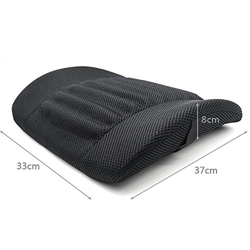 LOCEN Relief Lumbar Muscles Cushion Lower Back Pain Comfort Support Pillow - Perfect for Car Office Chair Home Sofa (Black)