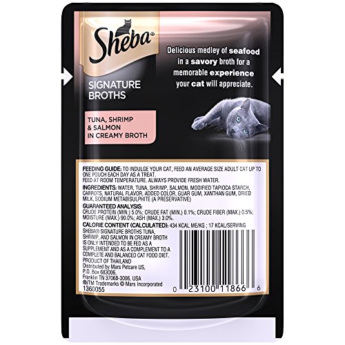 SHEBA Signature Broths Tuna, Shrimp and Salmon in Creamy Broth Wet Cat Food (24 Count) - Thumbnail 3