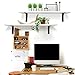 Homfa Floating Shelves Wall Mounted 2 Display Ledge Shelf with Bracket for Pictures and Frames Modern Home Decorative