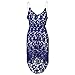 Women's Dress,Neartime Floral Lace SleeveLess V-Neck Cocktail Swing Irregular Dress (S, Blue)