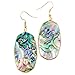 SUNYIK Women's Abalone Shell Oval Dangle Earrings,Gold Plated
