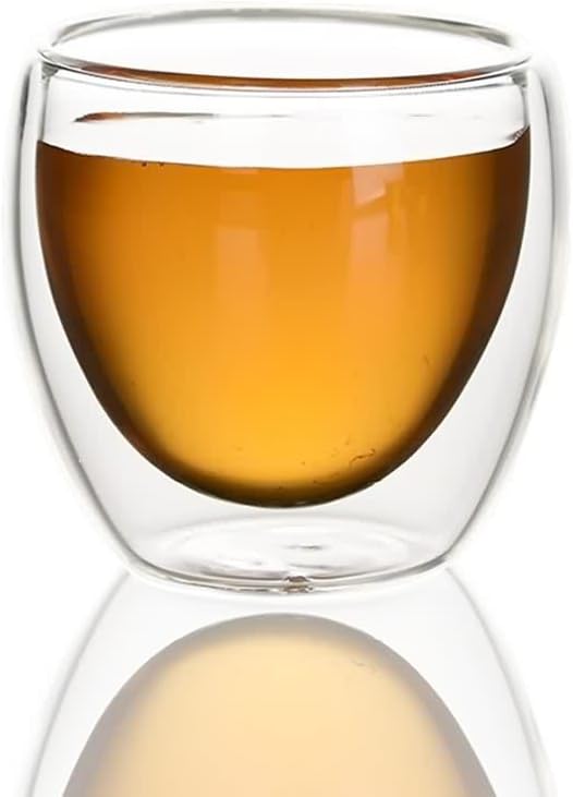 Lees 3 Oz Double Wall Heat-resistant Tea Glasses, Espresso Cups, Set of 4