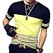 LOGEEYAR Mens Summer Fashion Fitted Tee Shirts Cotton Short-Sleeve Contrast Color Stitching T-Shirt