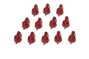 Dopro 12-Pack 1/4" Universal Vintage Raised Mini Chicken Head Knobs Small Size Guitar Bass Potentiometer Knobs Amplifier Knob Effect Pedal Chicken-head Knobs with Set Screw Red