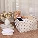 Sea Team Collapsible Rectangular Fabric Storage Bin Decorative Wardrobe Shelf Basket Organizer with Rope Handles for Clothes Storage & Toy Organizer (Grey Star)
