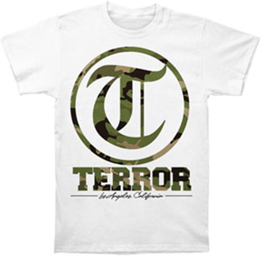Terror Men's Camo White T-Shirt Large White
