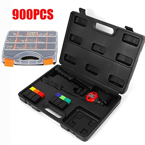 DONNGYZ Portable Hand Rivet Nut Tool, 900PCS Stainless Steel Ribbed Nutsert Set + Hand Nut Riveter, Hand Riveting Tool Gun, Pro Rivnut Setting Repair Tool(US Stock)