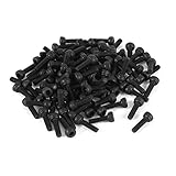 uxcell 100 Pcs 12.9 Steel Alloy Hex Pan Head Knurled Cap Screw Bolt M2x7
