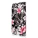 Cellularvilla Wallet Case for LG Optimus L90 Dual D410 Pu Leather Wallet Card Flip Open Pocket Case Cover Pouch (Black Pink Flower)