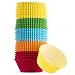 Green Direct Cupcake Liners - Standard Size Cupcake Wrappers to use for Pans or carrier or on stand - Multi bright Colors [Blue - Red - Yellow - Green - Orange] Paper Baking Cups Pack of 500