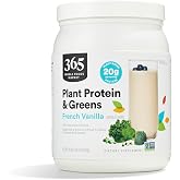 365 by Whole Foods Market, Plant Protein &amp; Greens, French Vanilla, 18 Ounce