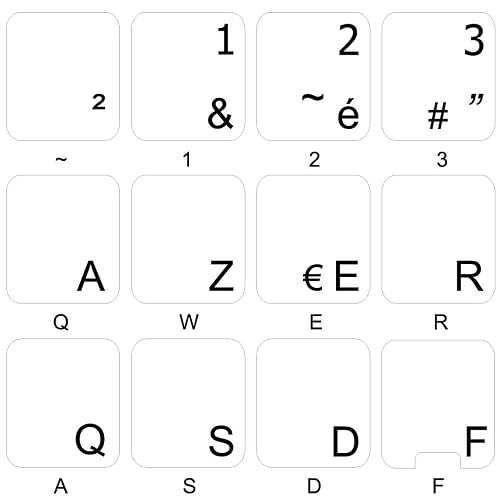 Keyboard With French Lettering FRENCH AZERTY KEYBOARD STICKERS with BLACK LETTERING ON TRANSPARENT ...
