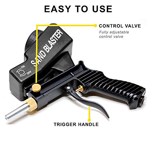 Gravity Feed Sandblasting Tools Air Sandblaster Tools Sand Spray Gu n For Rust Remove Sandblaster Air Tools - Blue